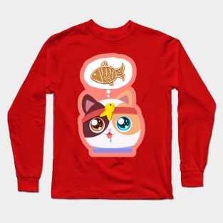 Christmas Super kitty Gingerbread Fish Daydream Long Sleeve T-Shirt